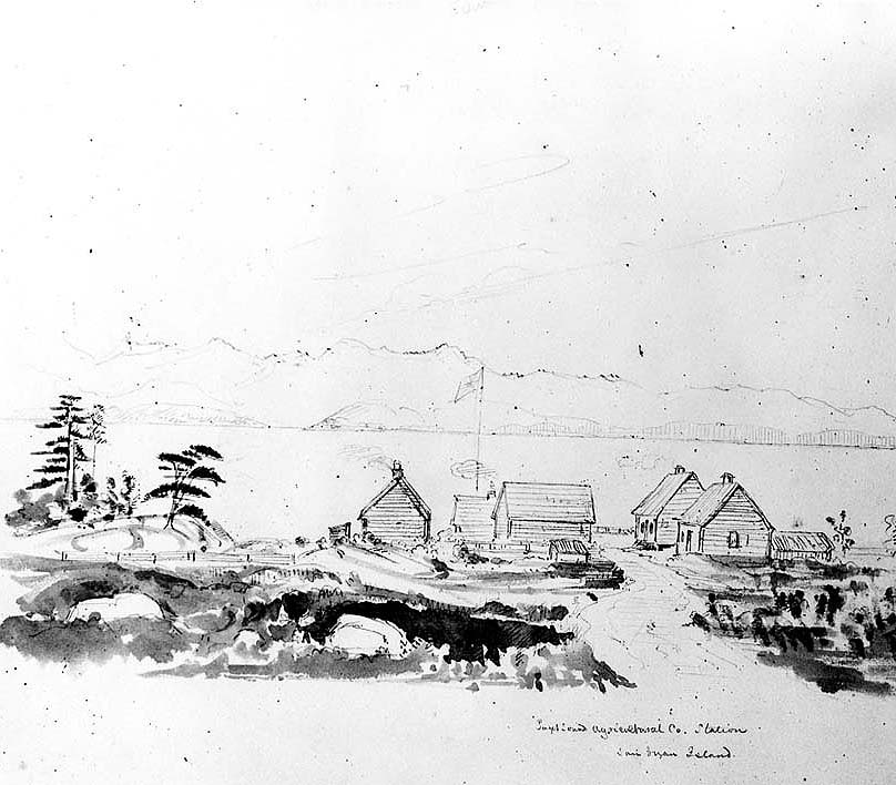 Granja de ovejas Belle Vue pintada por James Madison Alden en 1858. © Servicio de Parques Nacionales